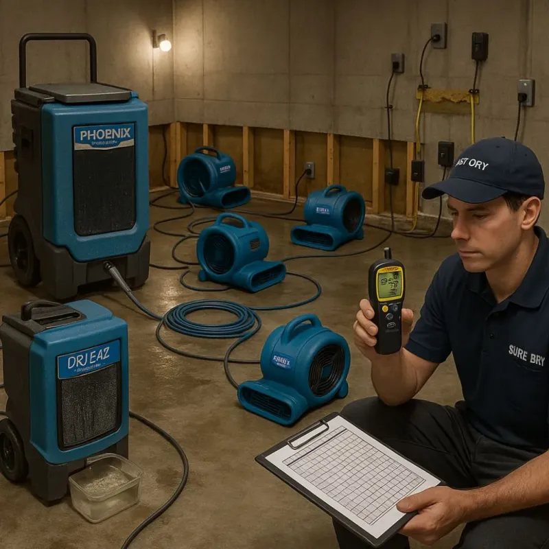 Structural Drying and Dehumidification process in Avon-by-the-Sea, NJ